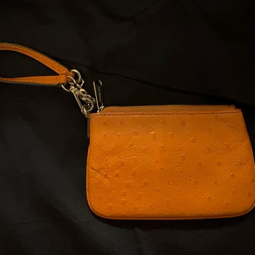 Michael Kors mini leather wallet used orange