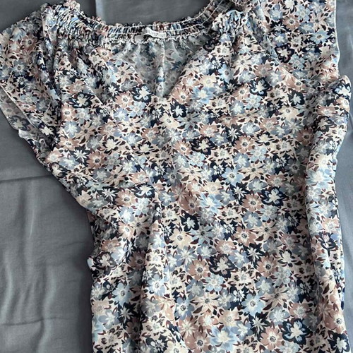 Women's short-sleeve blouse like new, multicolor, size S