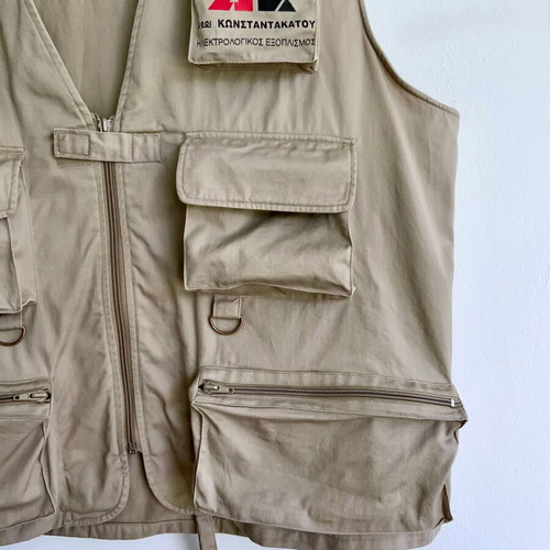 Vintage Utility Vest "Αφοί Κωνσταντακάτου" XL like new, beige
