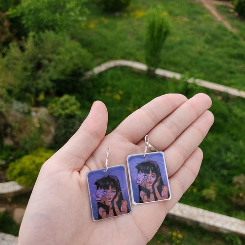 Tomie Anime Handmade Earrings with Silver Clasp