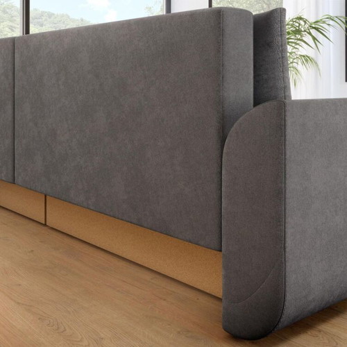 Corner sofa bed with storage compartments