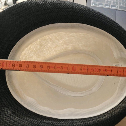 Straw hat new, beige and blue