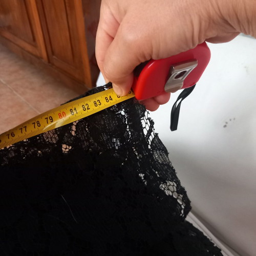 Guipure lace fabric black, like new, 85cm width, 2.85m length