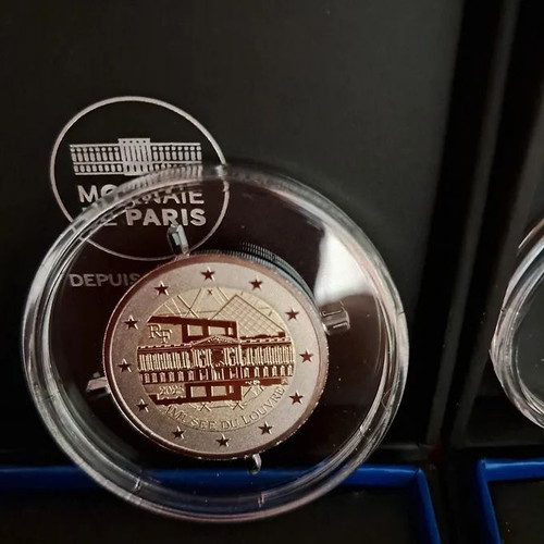 France 2025 2 Euro Commemorative Coin Louvre Museum Reverse Proof