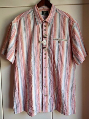 Trachten vintage Austrian Alpen Oktoberfest cotton shirt XXL