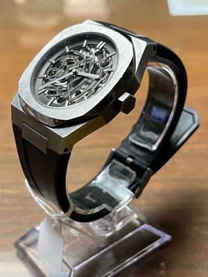 Αυτόματο ρολόι D1 Milano Skeleton D1-SKRJ10 μεταχειρισμένο με μαύρο καουτσούκ λουράκι