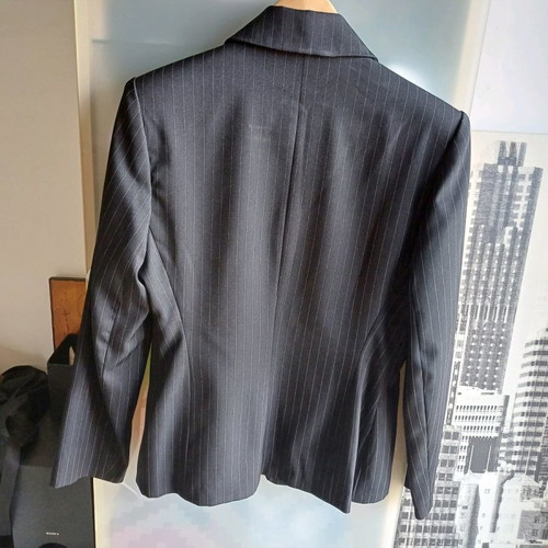 Pinstripe jacket medium size like new, black