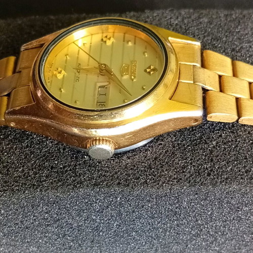 Seiko 5 automatic watch used, women's, gold