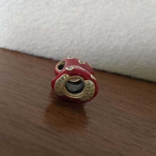 Pandora Disney charm used, red and silver with cubic zirconia