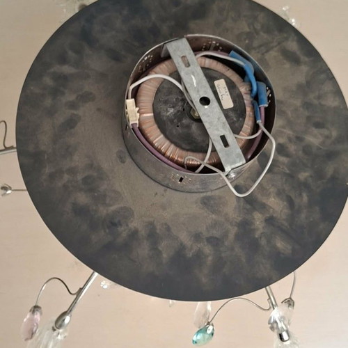 Ceiling lamp with multicolored Swarovski crystals used