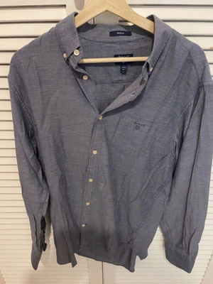 Gant Regular Line Cotton Shirt like new, size L, grey-blue