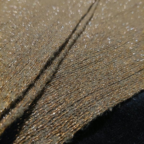 Brown-gold scarf like new with golden thread women's