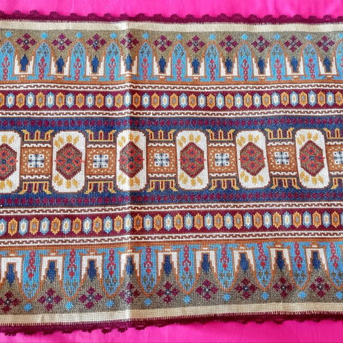 Handmade counted embroidery in traditional design like new 90x50