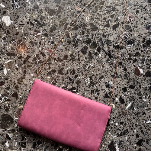 Achilleas shoulder bag envelope like new with gold chain pink purple