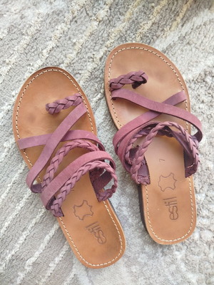 Estil leather sandals size 37 used, purple