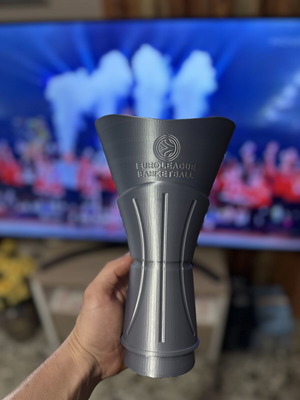 Euroleague 2026 Trophy official replica, Olympiacos, 24 cm height