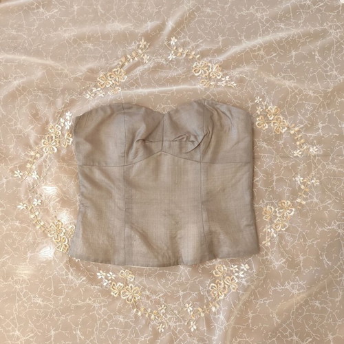 Valerie Aflalo blouse like new, short, silk, size S, gray-beige