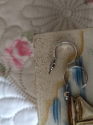 Steel earrings like new, silver color