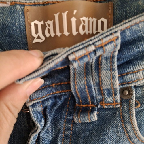 Vintage Y2K John Galliano Low Rise Newspaper Jeans like new, blue