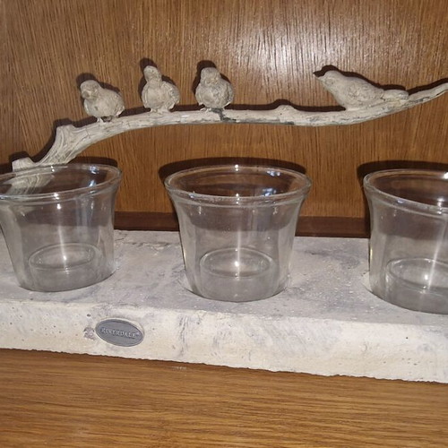 Decorative candle holder with birds