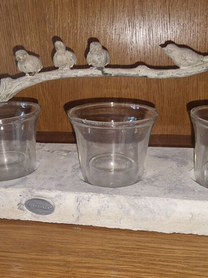 Decorative candle holder with birds