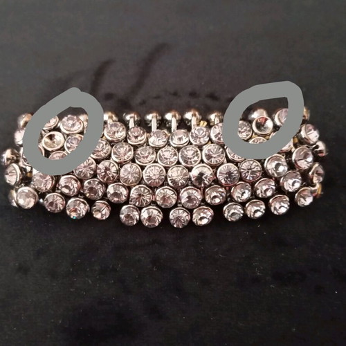 Women's bracelet with rhinestones, 5 cm diameter