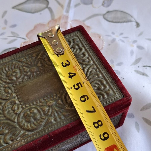 Godinger Baroque Silver Plated Jewelry Box used, vintage velvet case