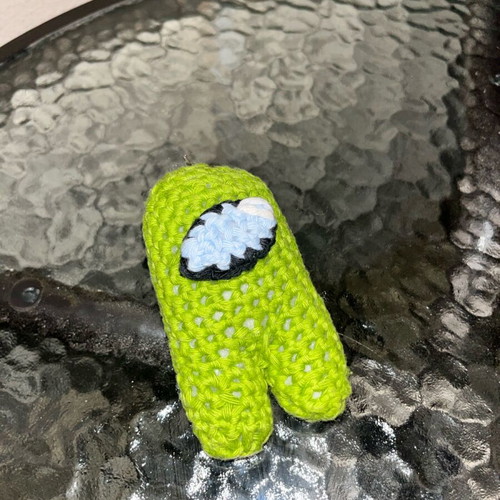 Among Us knitted doll green new