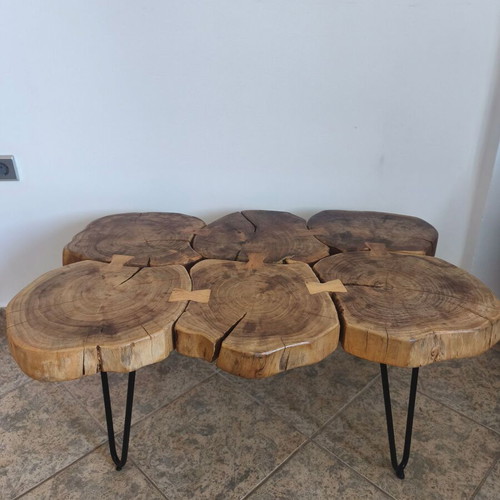 Solid coffee table used, 60x90 cm