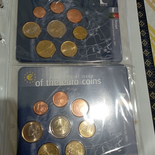 Complete Euro 2002 coin album with 12 countries, Brilliant Uncirculated