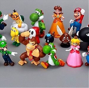 18 Φιγουρες Χαρακτηρες Super Mario Bros