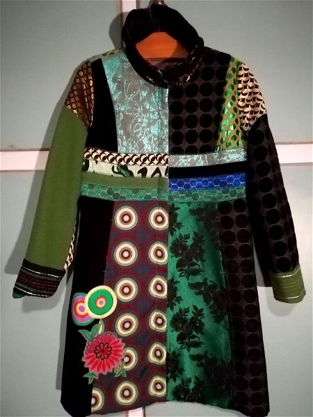 Vintage palto DESIGUAL XL - (Vintage DESIGUAL coat with handstitched patchwork)  - Multicolor