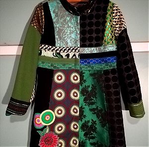 ΤΕΛΙΚΗ ΤΙΜΗ Vintage Παλτό DESIGUAL XL-(Vintage DESIGUAL coat with handstitched patch)  - Multicolor