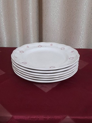 Longchamp vintage shallow plates set of 6, floral design