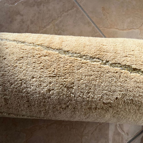 Σετ διάδρομοι χαλιά σαν καινούργια, μπεζ και κεραμιδί με χρυσές γραμμές