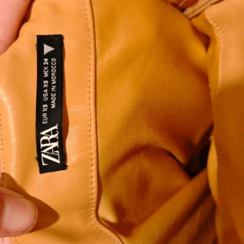 Mini mustard leather dress Zara XS like new