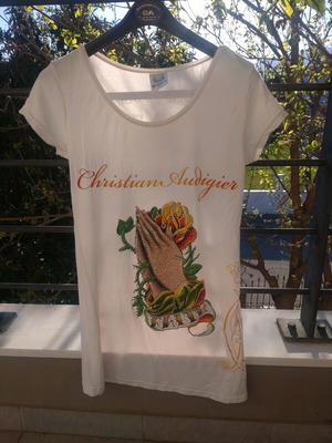 Christian Audigier blouse used, size XL, white