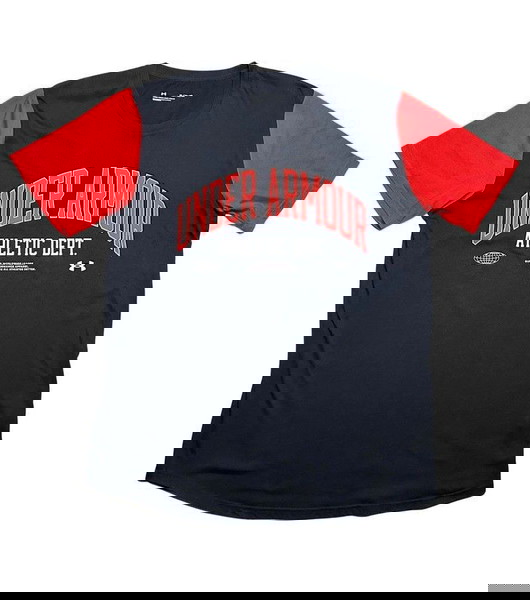 Under Armour T-Shirt ανδρικο XL μαυρο κοκκινο Athletic Dept Logo Sportswear Gym Training