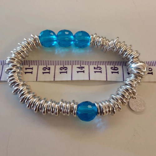 Links of London Sweetie Bracelet with Blue Crystals, Sterling Silver