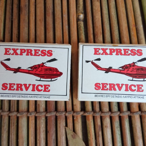 Vintage Express Service Advertising Matchboxes set of 2 used