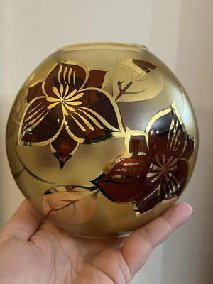 Mid-century glass vase from Czechoslovakia 1970s like new