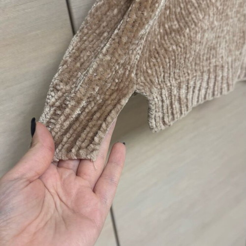 Stradivarius chenille sweater beige light brown