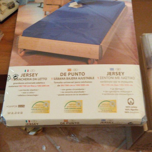 Cotton Jersey Fitted Sheet new, for mattresses 90x190 to 100x200 cm