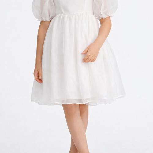 Luxury flower girl dress like new, white tulle for 10-year-old