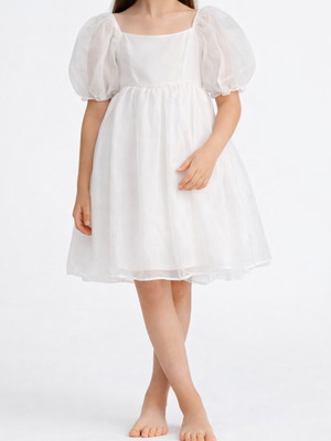 Luxury flower girl dress like new, white tulle for 10-year-old