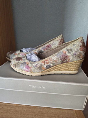 Πλατφόρμες Tamaris Flower Comb σαν καινούργιο, νούμερο 39, πολύχρωμες