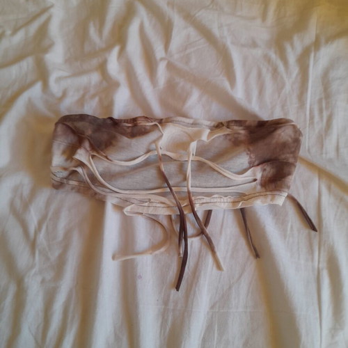 Shein Strapless Set with Bell Bottom Pants and Fringe Top like new