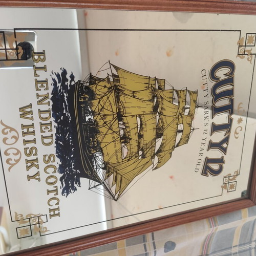 Cutty Sark mirror used with minor scratches and haze, approx. 30x40 cm