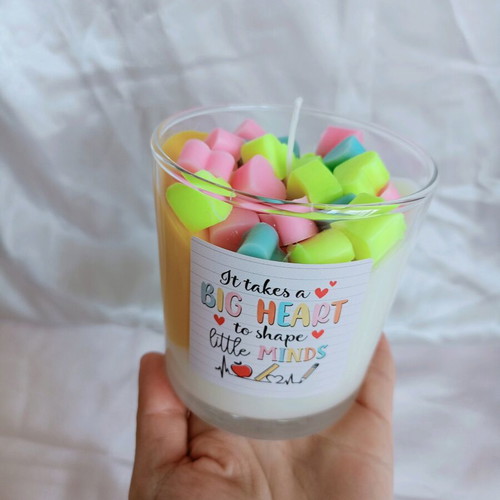 Teacher candle new, handmade gift for teacher