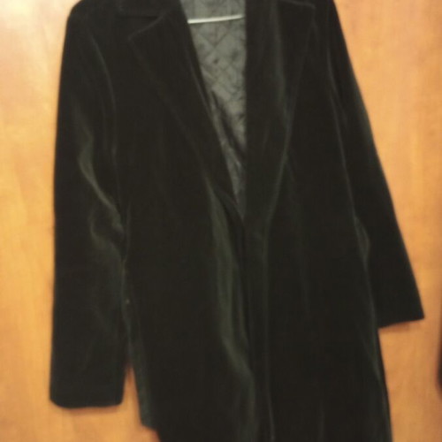 Sisley women's coat used, velour, black, lightweight